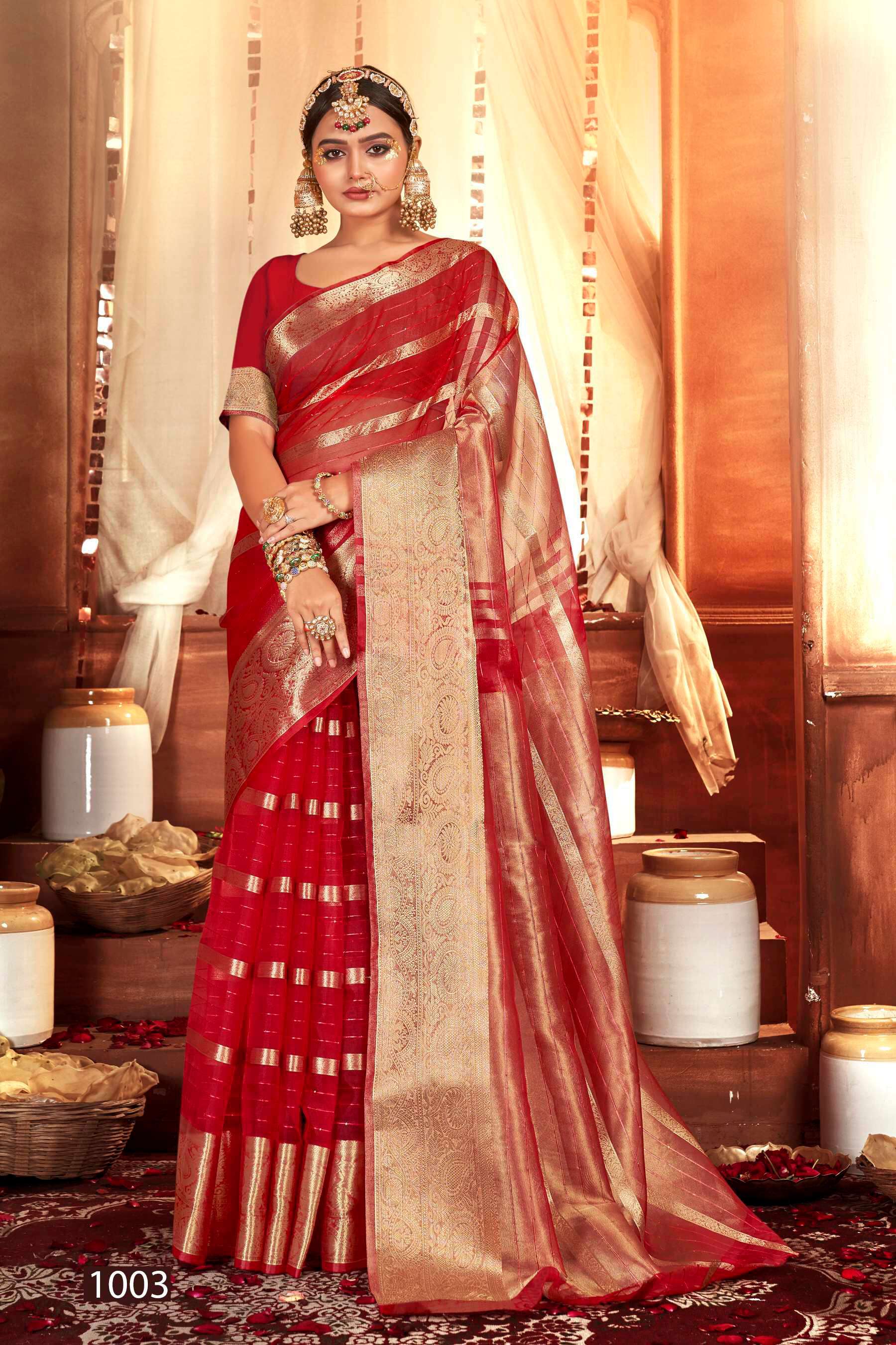 Saroj Nimarrana Vol - 5 Organza silk saree Saree Wholesale catalog