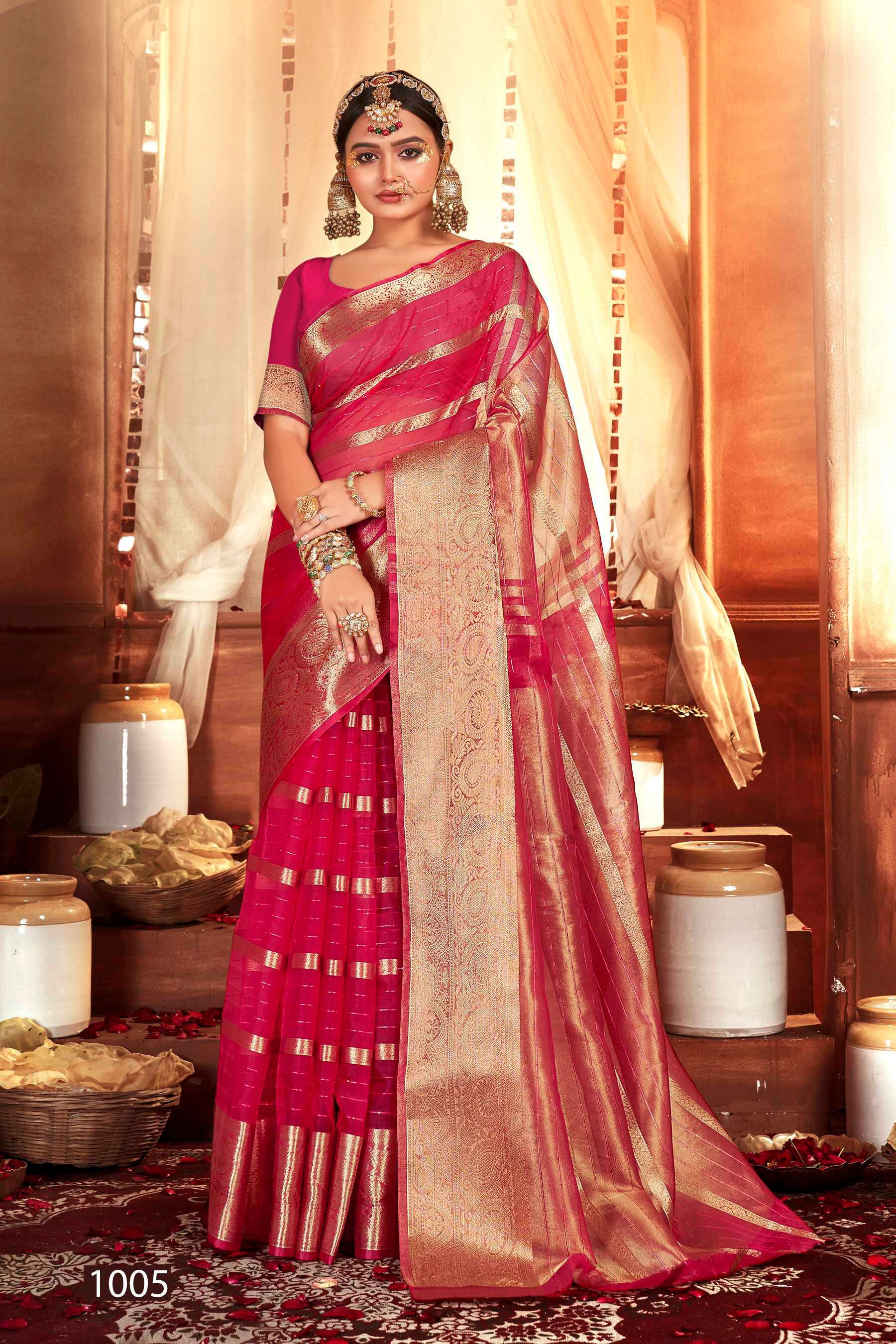 Saroj Nimarrana Vol - 5 Organza silk saree Saree Wholesale catalog