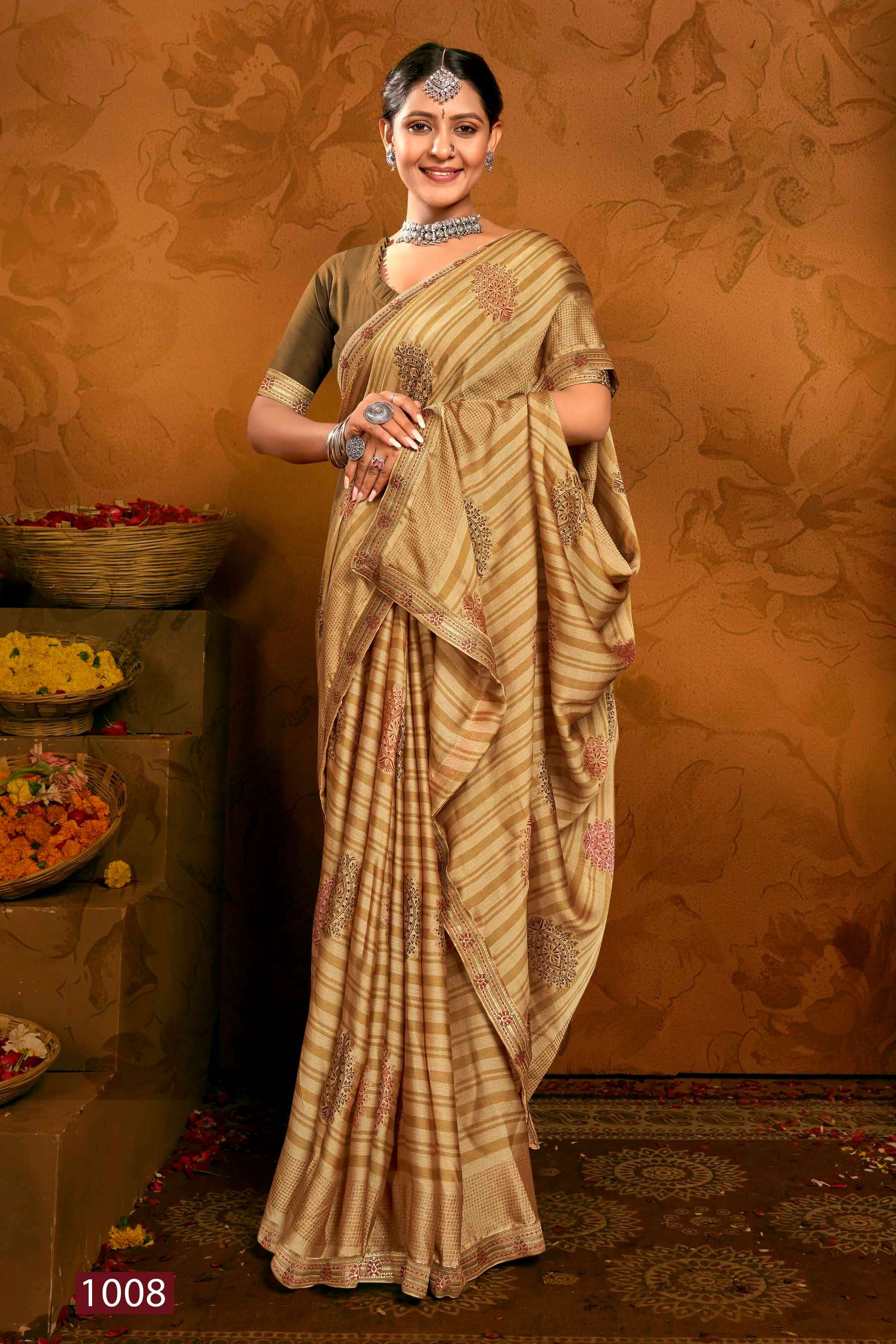 Saroj  Pepsi Vol - 3 Moss chiffon Saree Wholesale catalog    