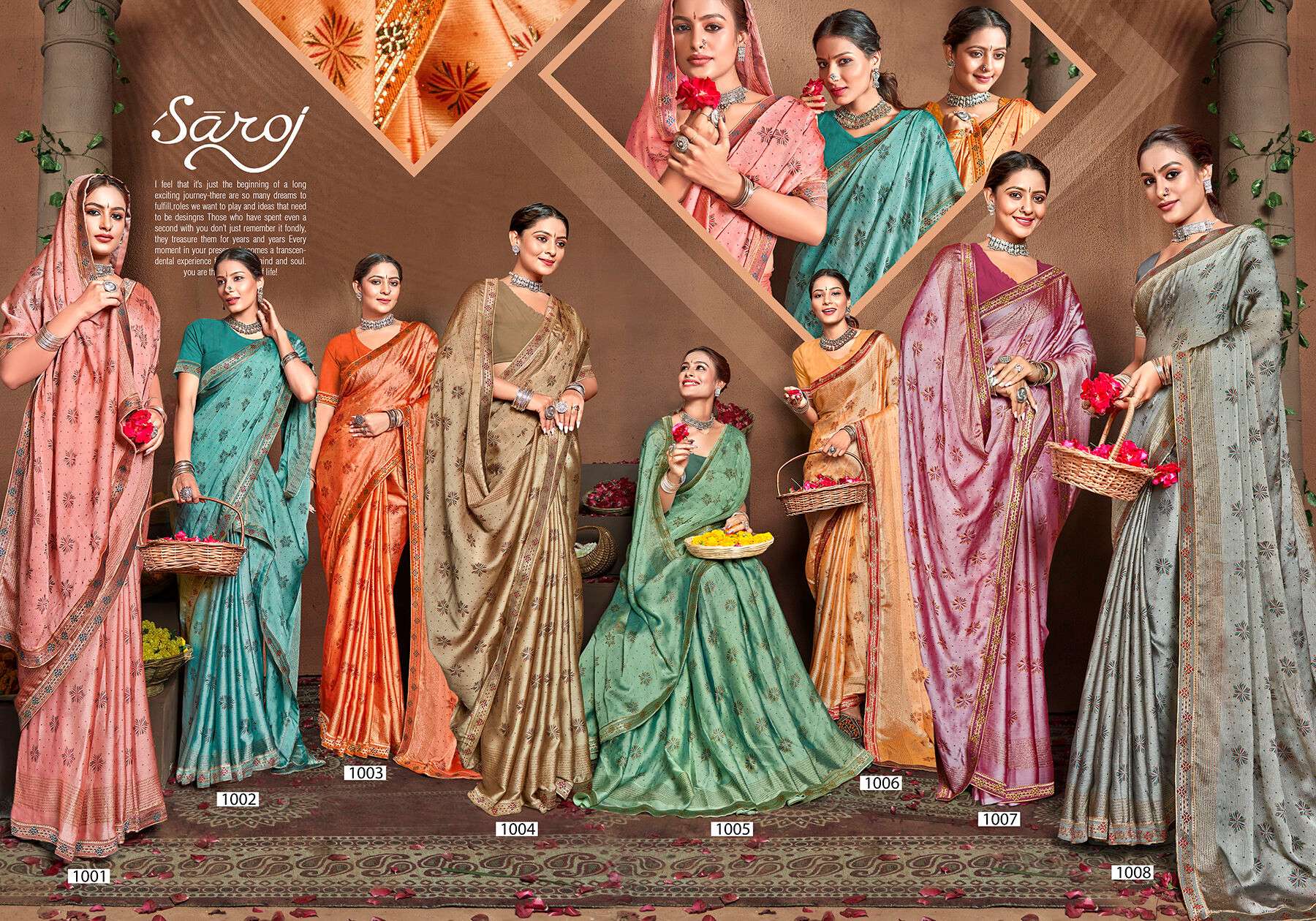 Saroj Pepsi Vol - 4 Moss chiiffon saree wholesale catalog
