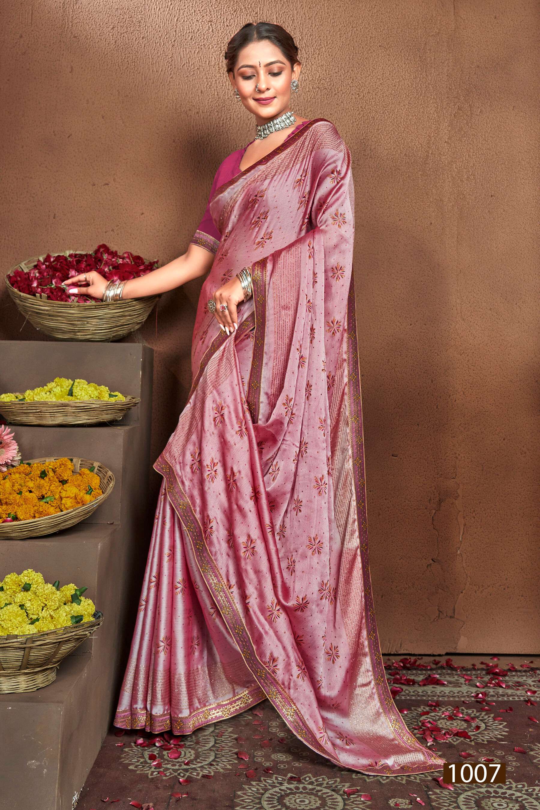 Saroj Pepsi Vol - 4 Moss chiiffon saree wholesale catalog