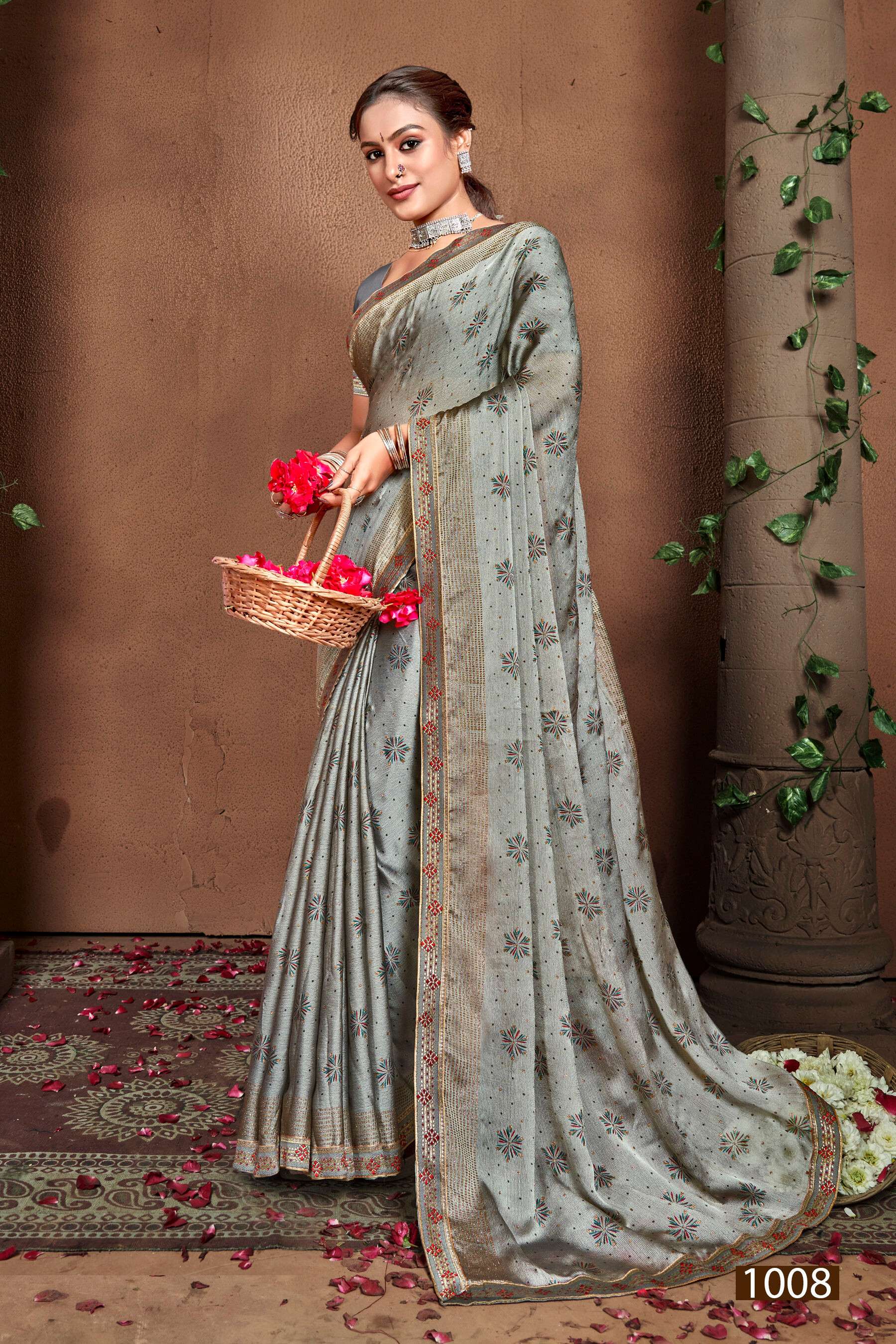 Saroj Pepsi Vol - 4 Moss chiiffon saree wholesale catalog