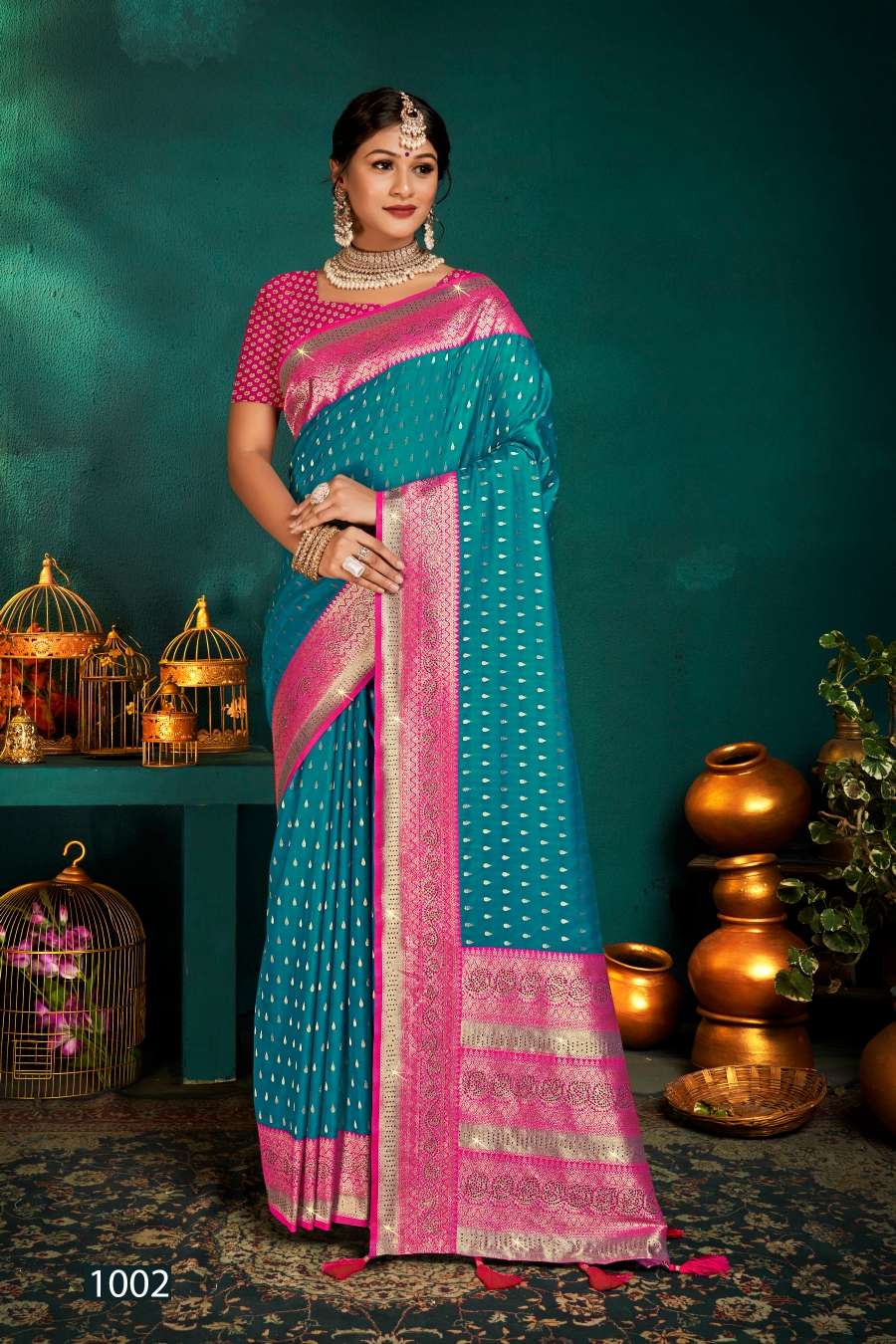 Saroj  RangatVol - 2 Heavy 50*600 with Heavy swaroski work and tassels Saree Wholesale catalog  