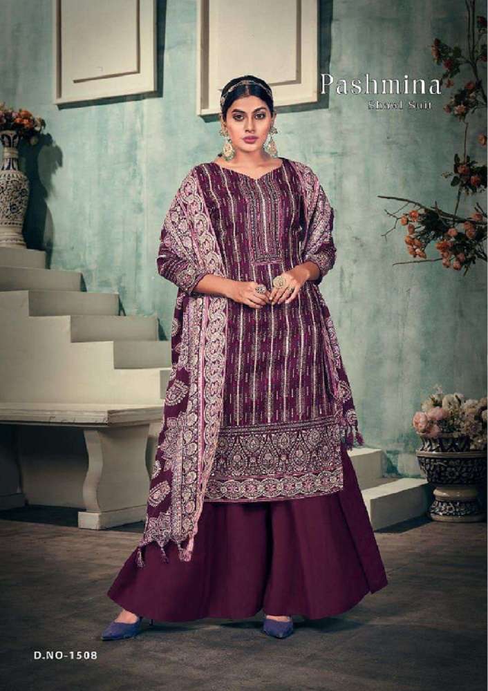 Sat Pashmina Vol 15 Designer Dress Material Wholesale catalog
