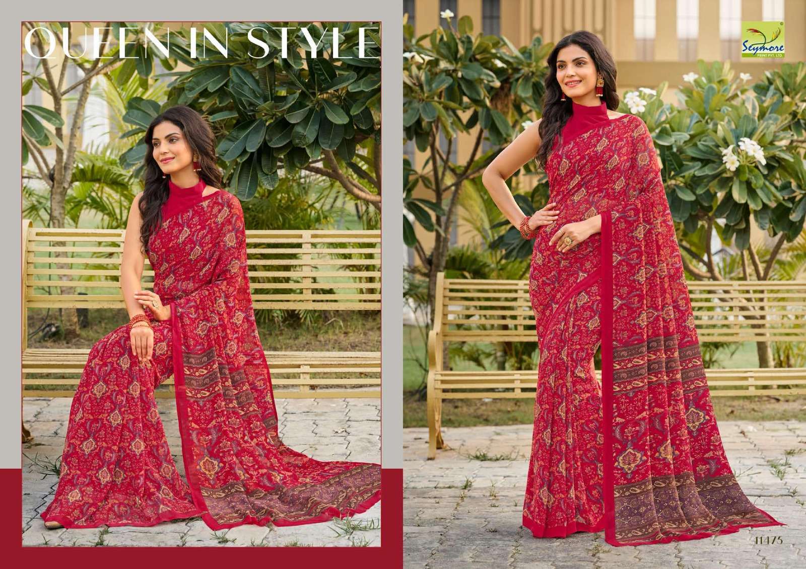 Seymore Champa Georgette Printed Sarees Wholesale catalog