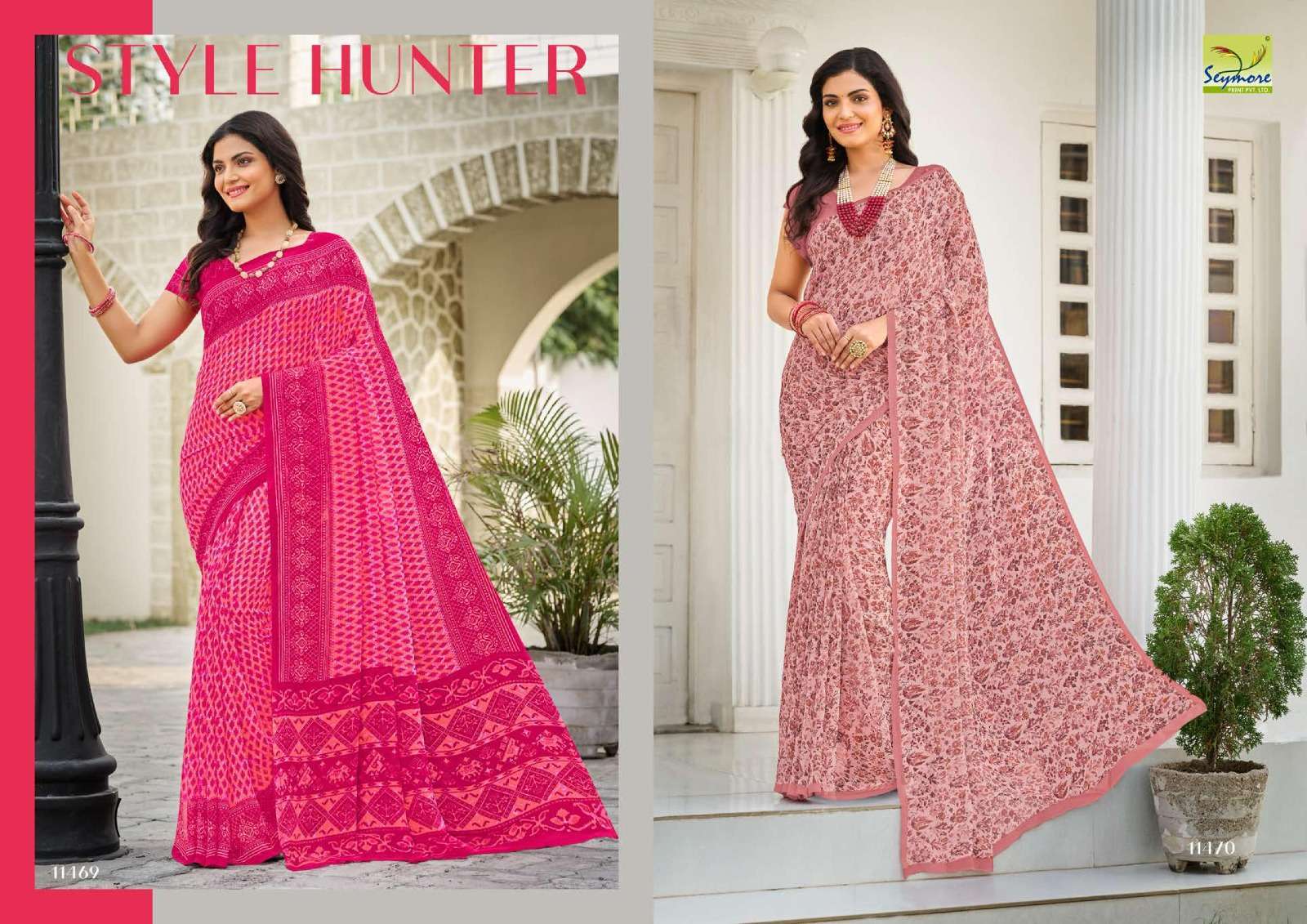 Seymore Champa Georgette Printed Sarees Wholesale catalog