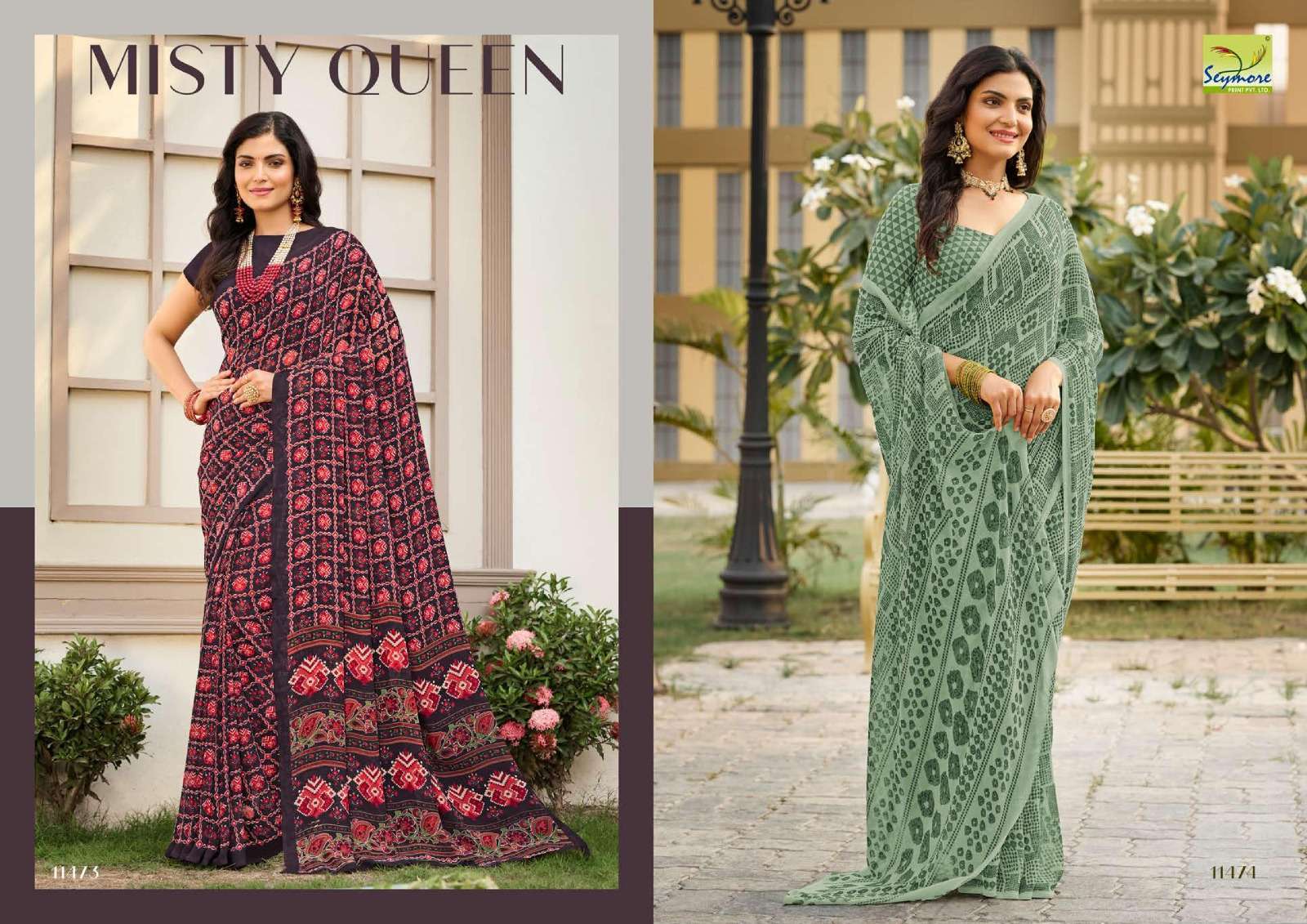 Seymore Champa Georgette Printed Sarees Wholesale catalog