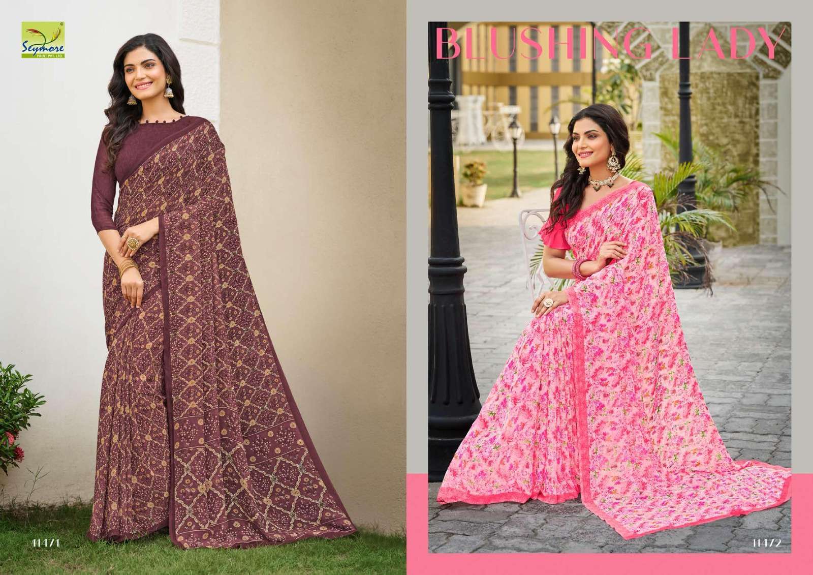 Seymore Champa Georgette Printed Sarees Wholesale catalog