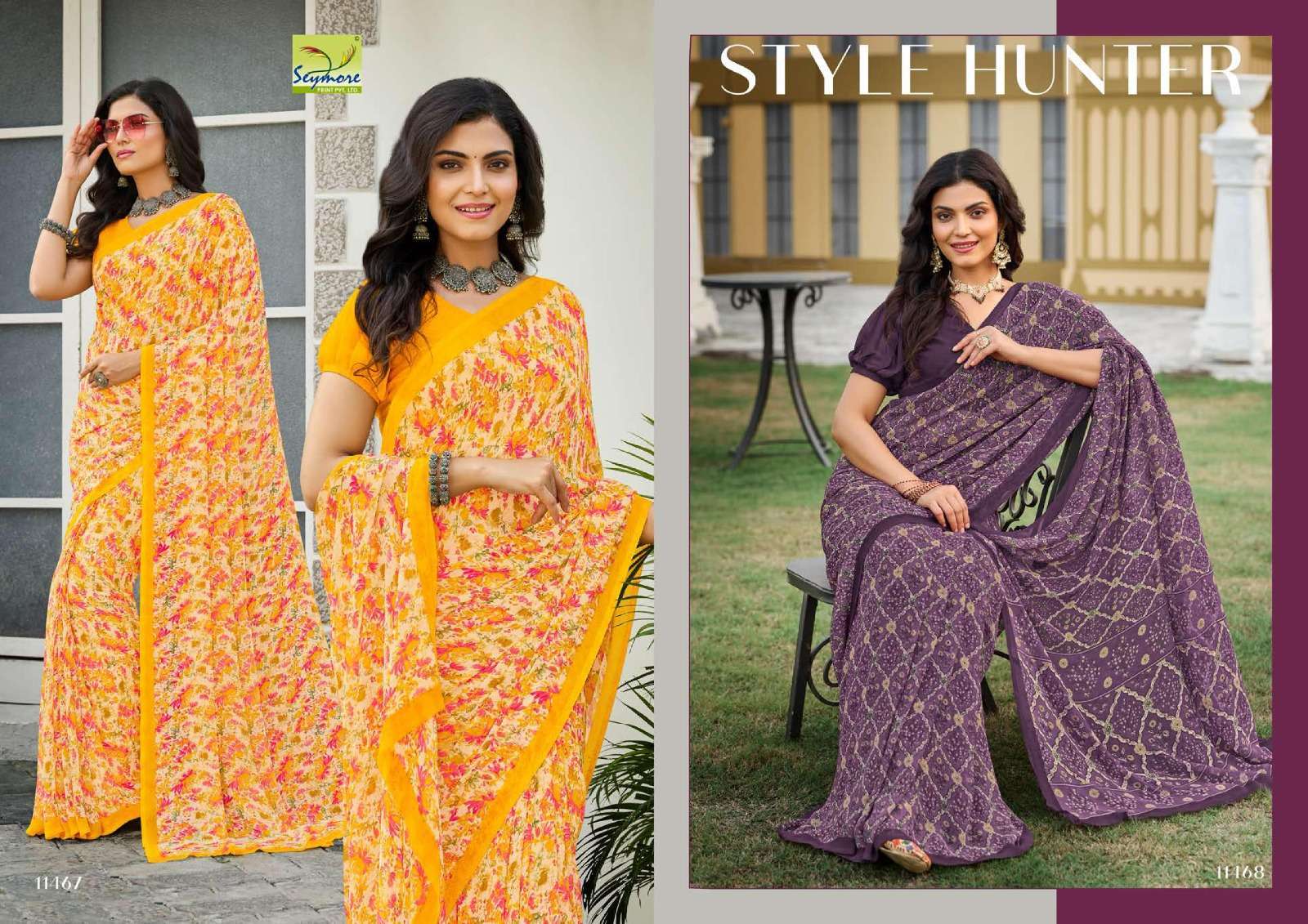 Seymore Champa Georgette Printed Sarees Wholesale catalog