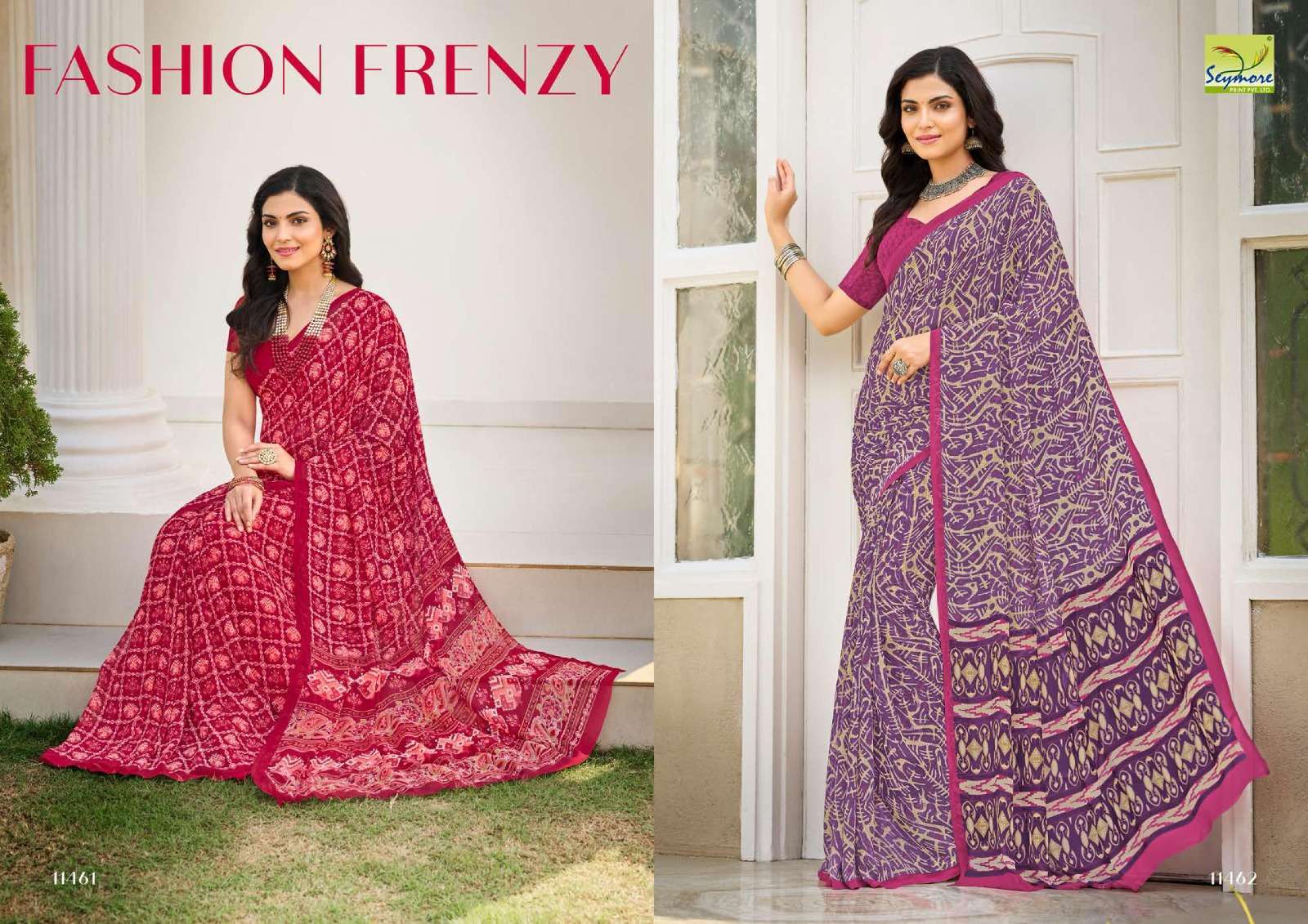 Seymore Champa Georgette Printed Sarees Wholesale catalog