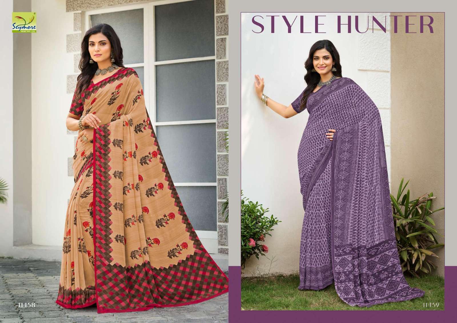 Seymore Champa Georgette Printed Sarees Wholesale catalog
