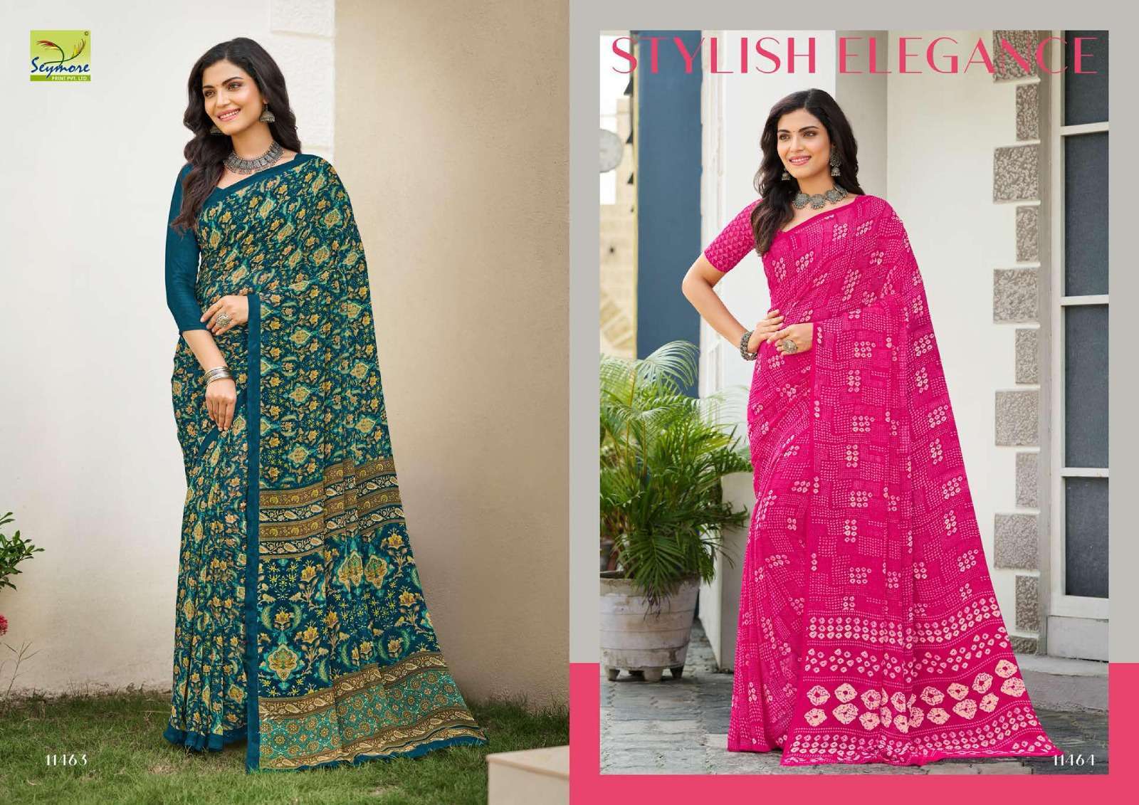 Seymore Champa Georgette Printed Sarees Wholesale catalog