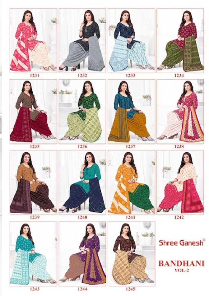 Shree Ganesh Bandhni Patiyala Special Vol-2 -Dress Material -Wholesale Catalog