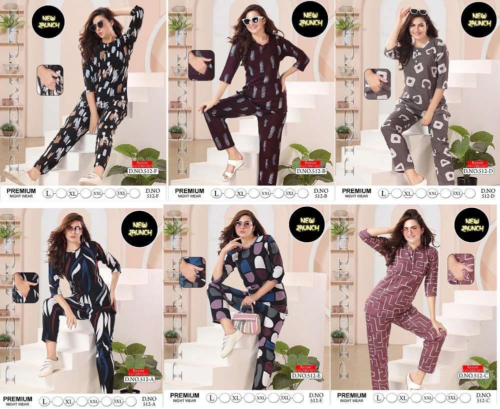 Summer Special Vol 512 Night Wear Co Ord Set Wholesale catalog