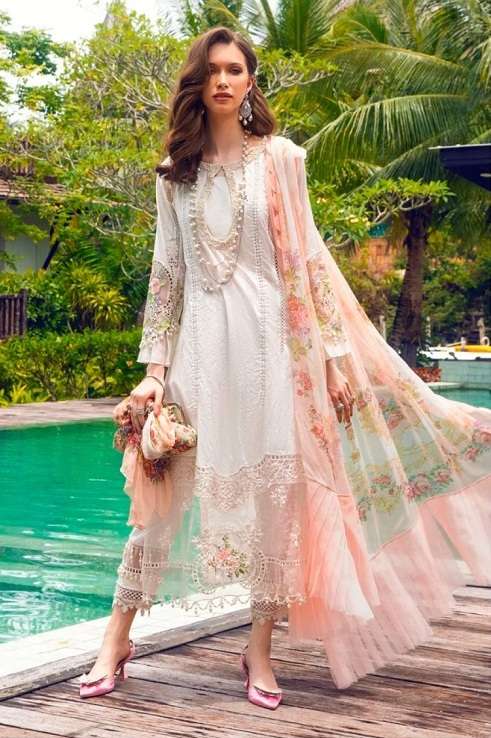 Taj 451 And 454 Cotton Dupatta Pakistani Suits Wholesale catalog