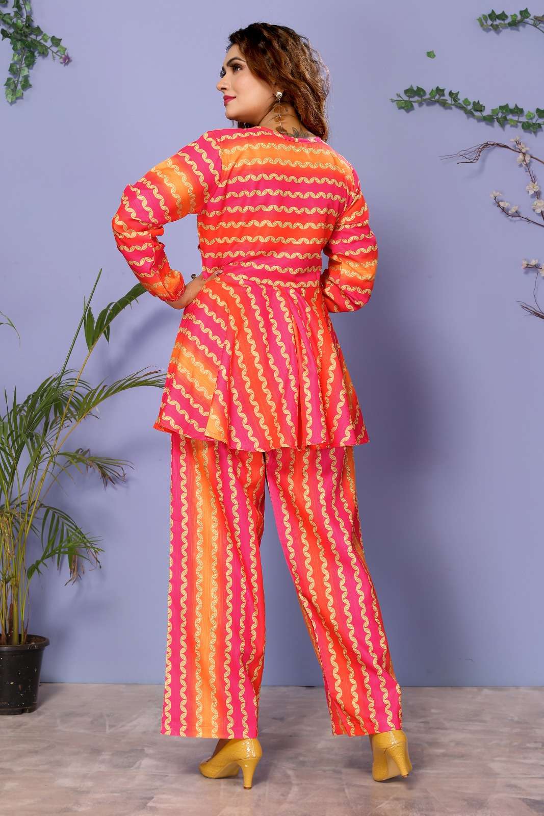 Trupti Orange Cotton Satin Floral Printed Kurti Wholesale catalog