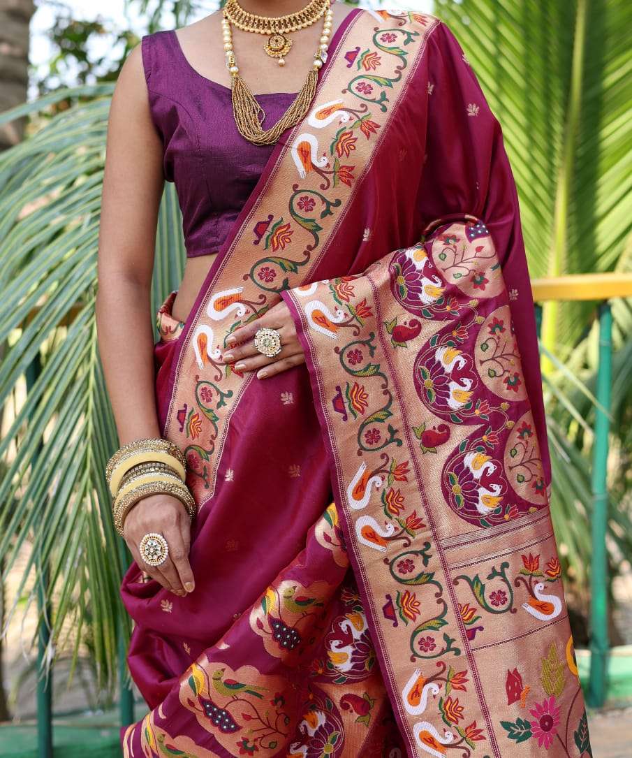 Vt 5007 Paithani Silk Wear Weaving Saree Wholesale catalog