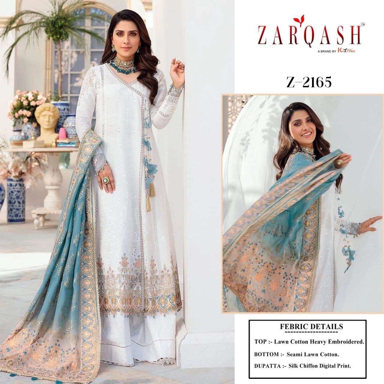 Zarqash Z 2161 To 2165 Cotton Embroidered Salwar Suit Wholesale catalog