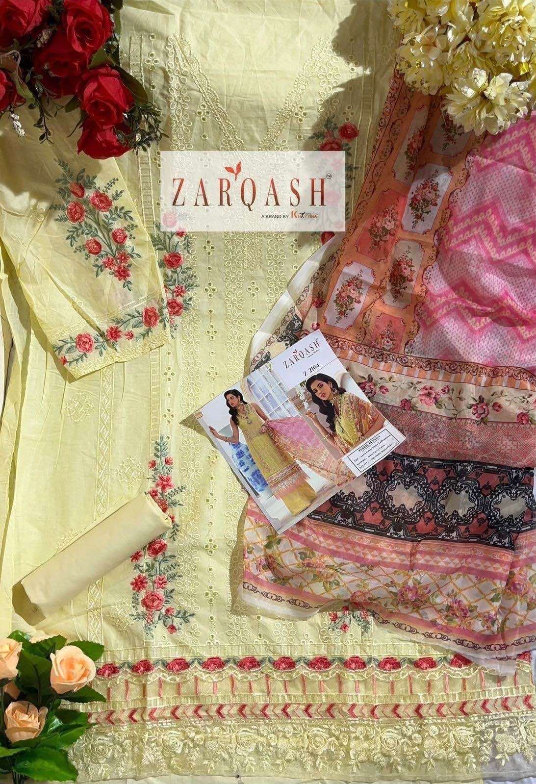 Zarqash Z 2161 To 2165 Cotton Embroidered Salwar Suit Wholesale catalog