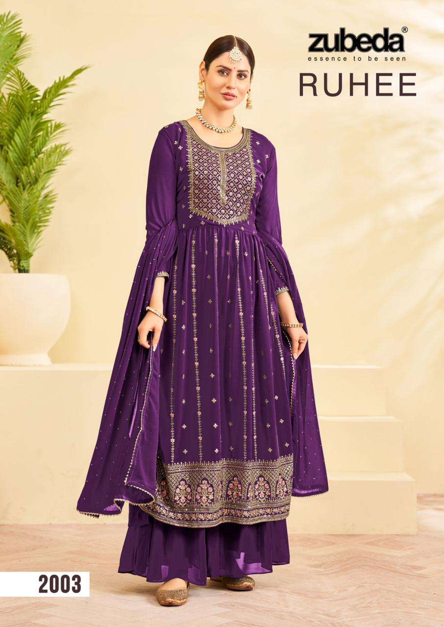 Zubeda Ruhee Real Georgette Naira Cut Kurti Wholesale catalog