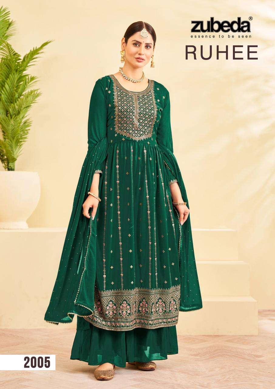 Zubeda Ruhee Real Georgette Naira Cut Kurti Wholesale catalog