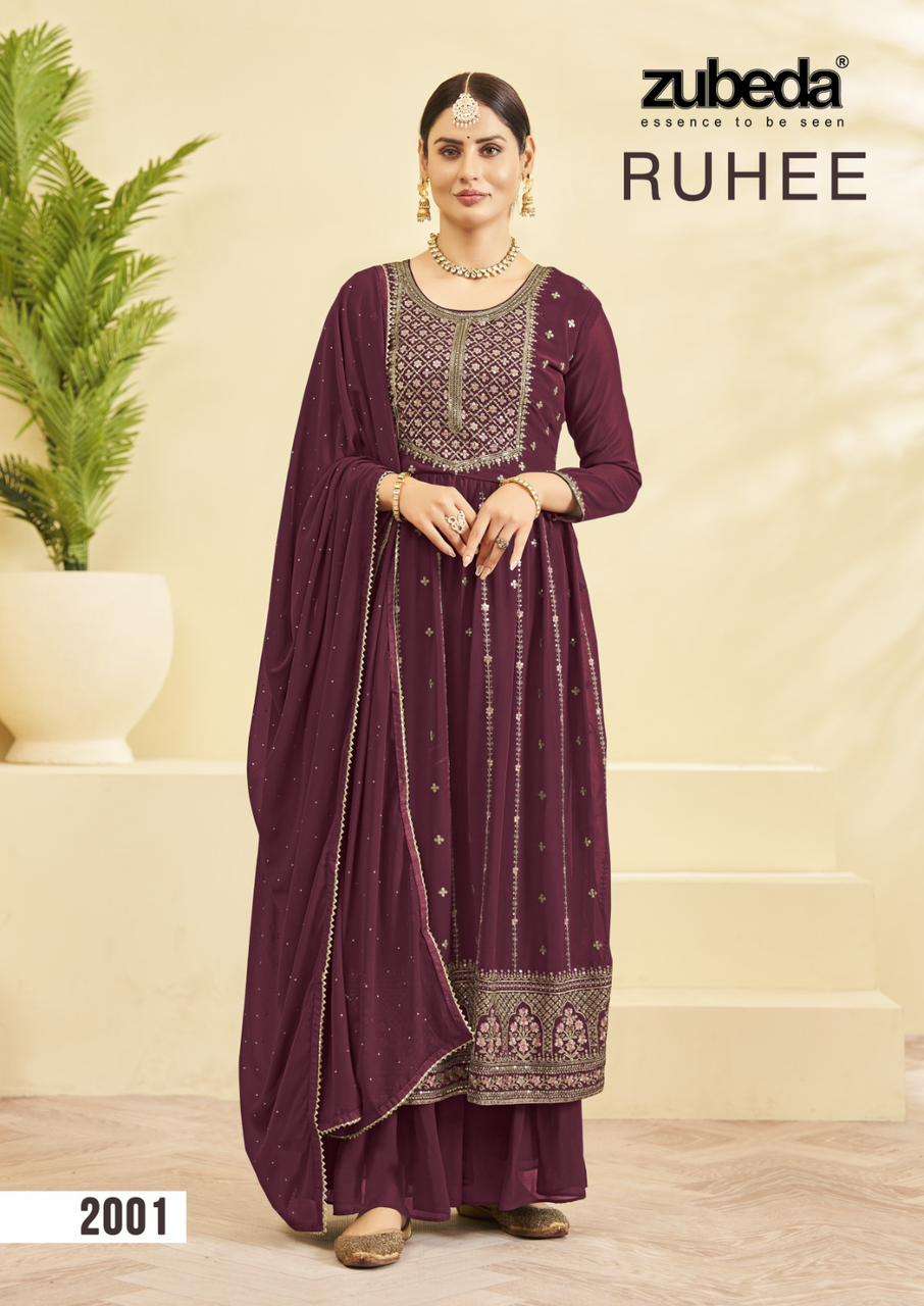 Zubeda Ruhee Real Georgette Naira Cut Kurti Wholesale catalog