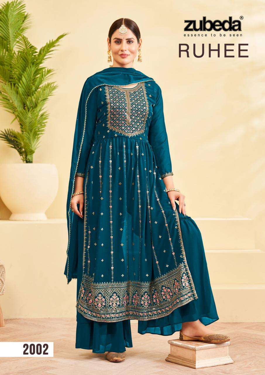 Zubeda Ruhee Real Georgette Naira Cut Kurti Wholesale catalog