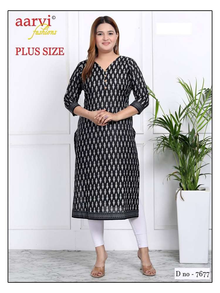 Aarvi Fashion Plus Size Vol-3 -Straight Kurtis -Wholesale Catalog
