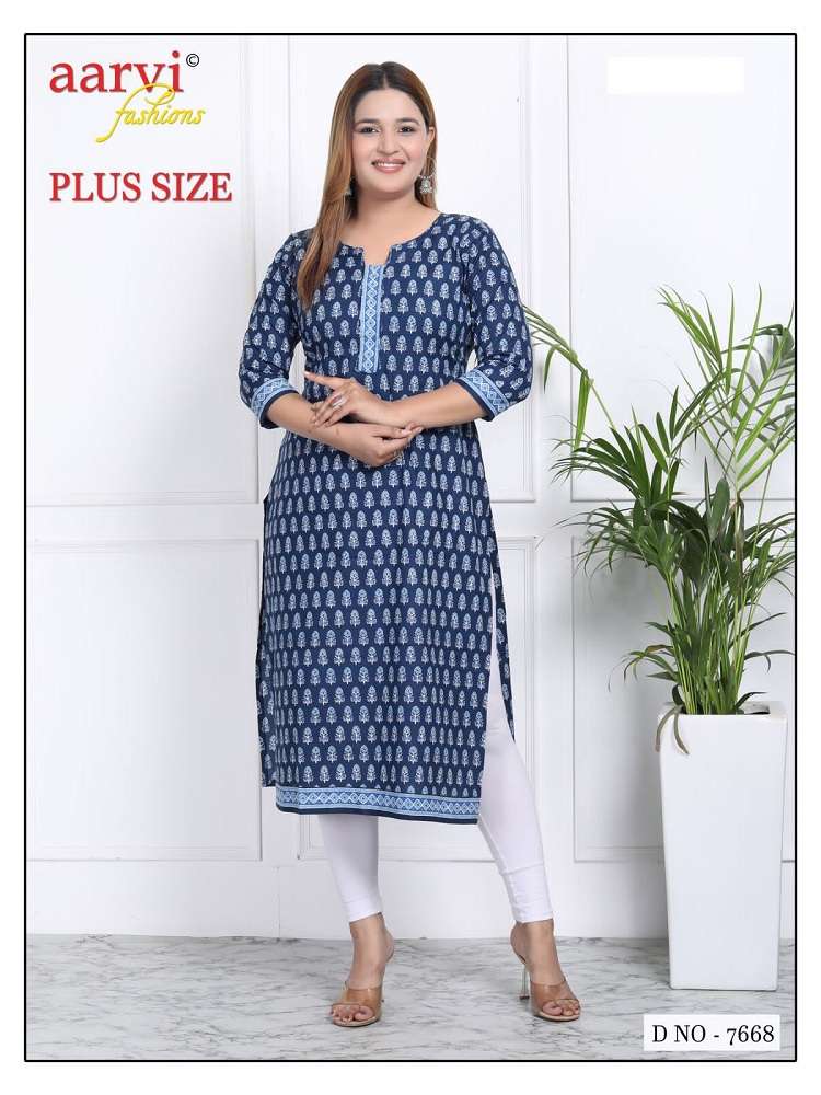 Aarvi Fashion Plus Size Vol-3 -Straight Kurtis -Wholesale Catalog