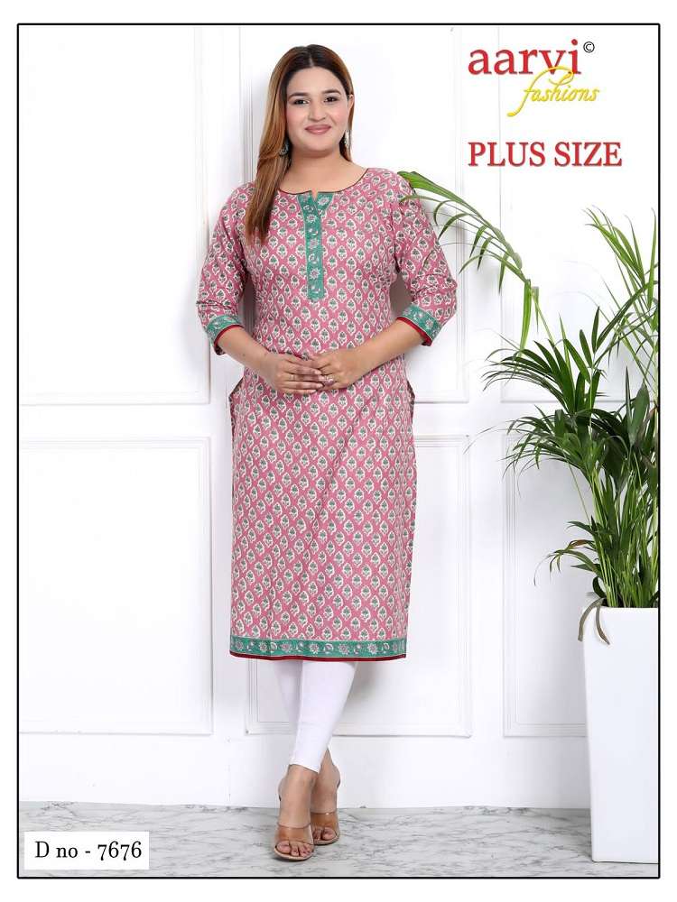 Aarvi Fashion Plus Size Vol-3 -Straight Kurtis -Wholesale Catalog