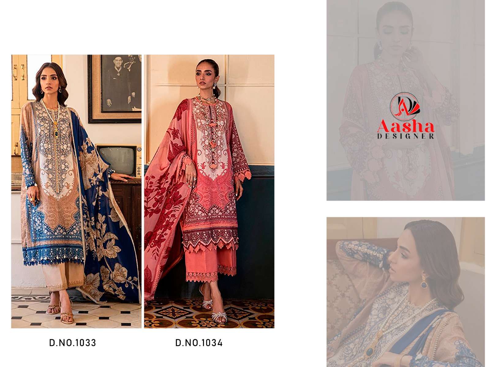Aasha Sana Safinaz Vol 1 Chiffon Dupatta Pakistani Suits Wholesale catalog