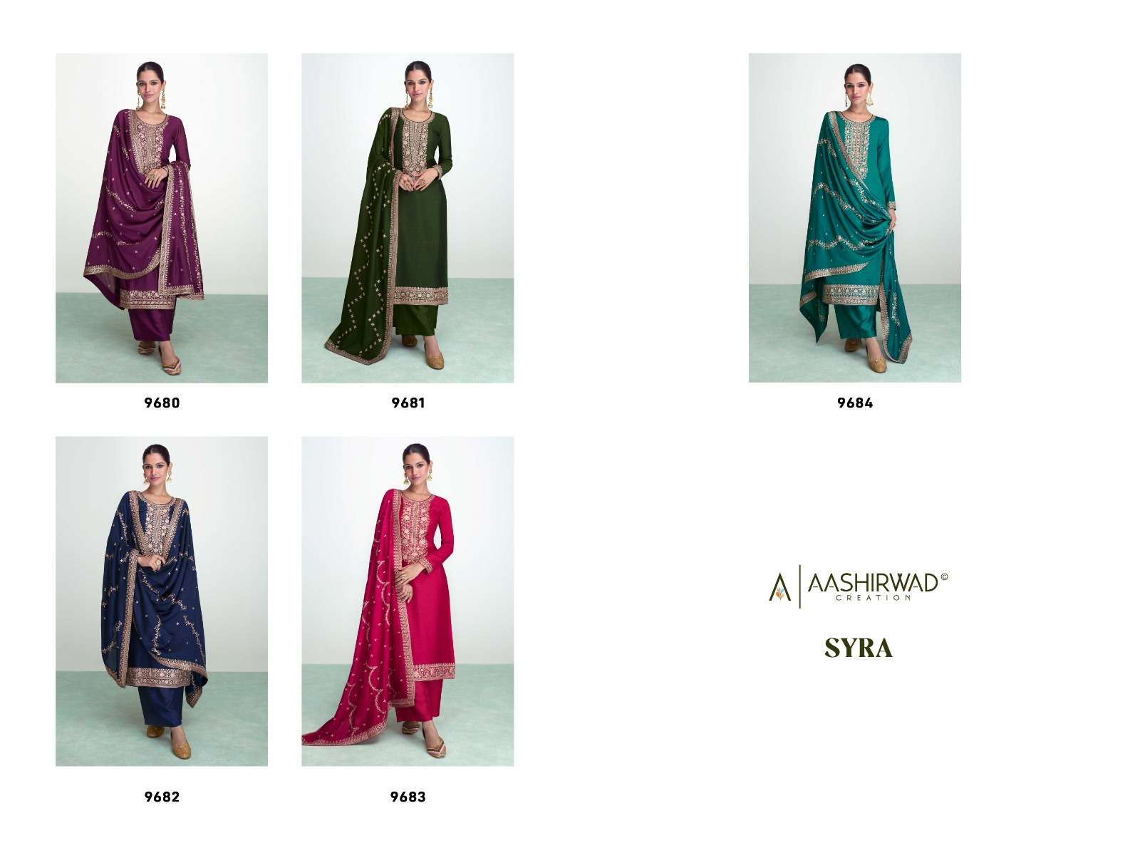 AASHIRWAD CREATION SYRA  Salwar Kameez Wholesale catalog 