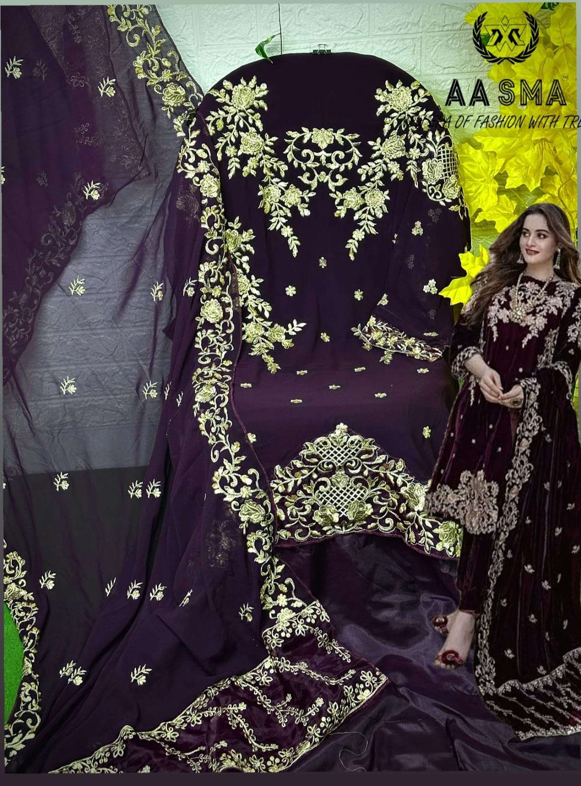 Aasma 205 Pure Faux Georgette Salwar Kameez  Wholesale catalog