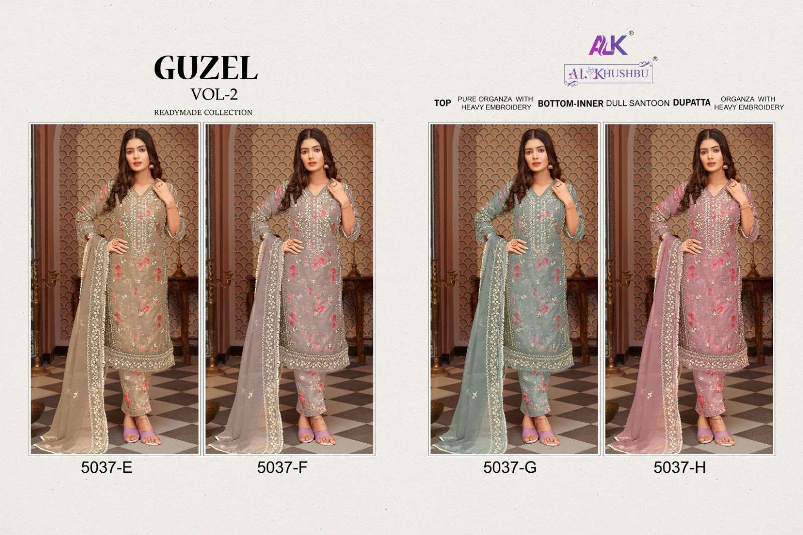 Al Khushbu Guzel 5037 E To H Pakistani Suits Wholesale catalog