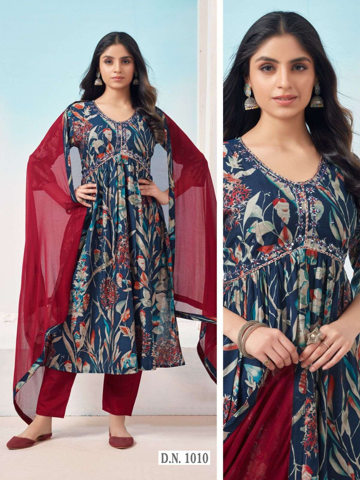Alia cut Viscose Modal Print With Handwork Kurti Wholesale catalog