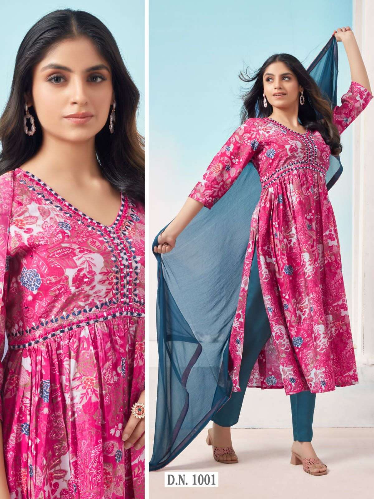 Alia cut Viscose Modal Print With Handwork Kurti Wholesale catalog