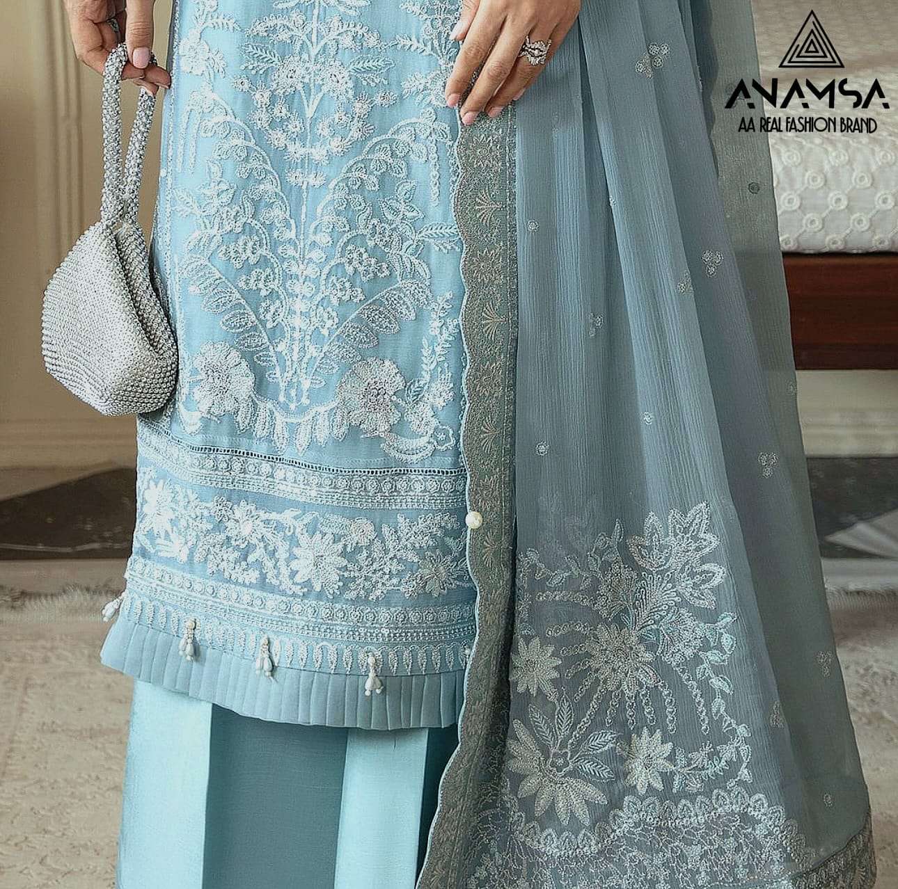 Anamsa 253 Faux Georgette Embroidered Pakistani Suits Wholesale catalog