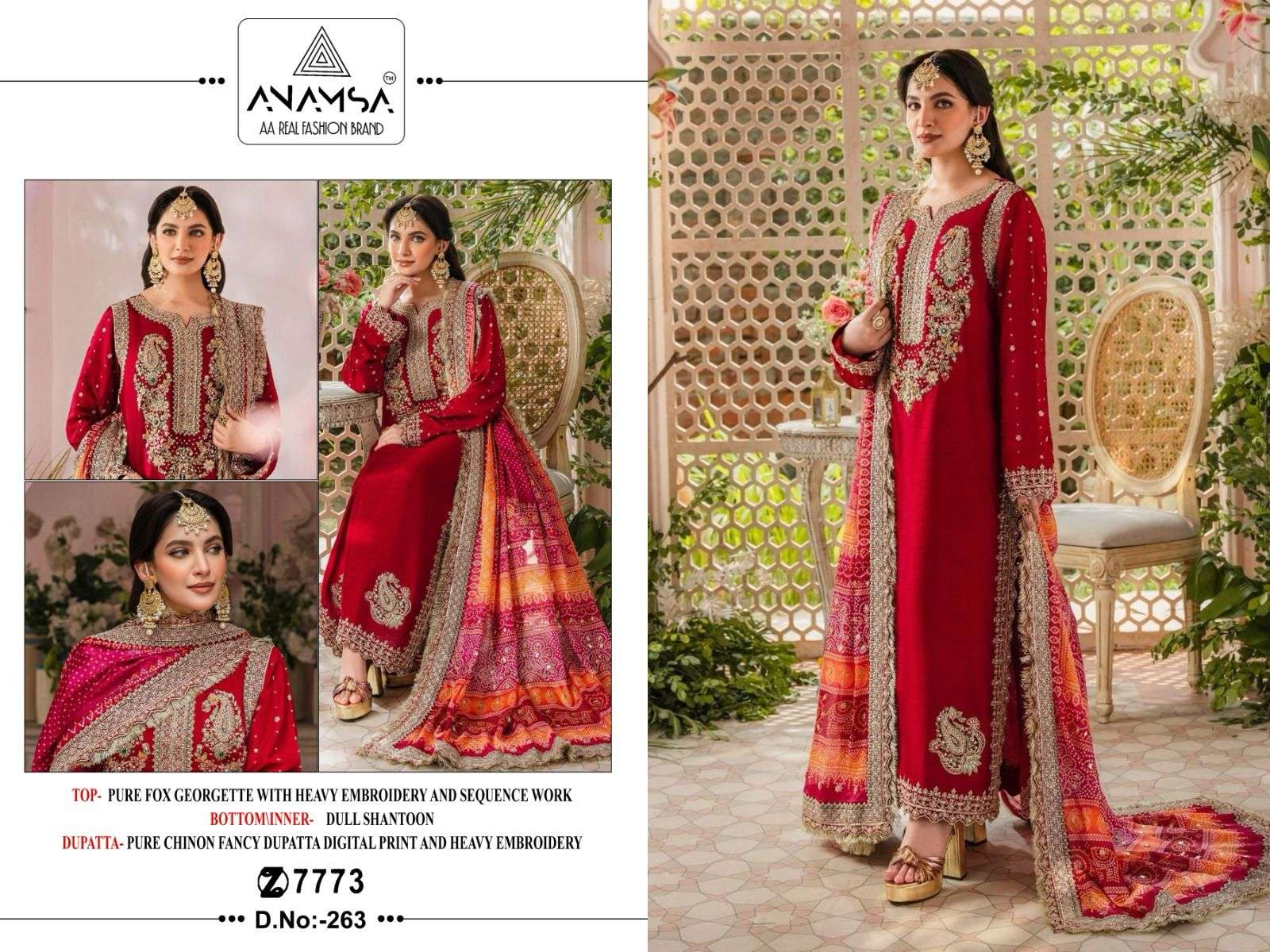 Anamsa 263 Pakistani Suits Wholesale catalog