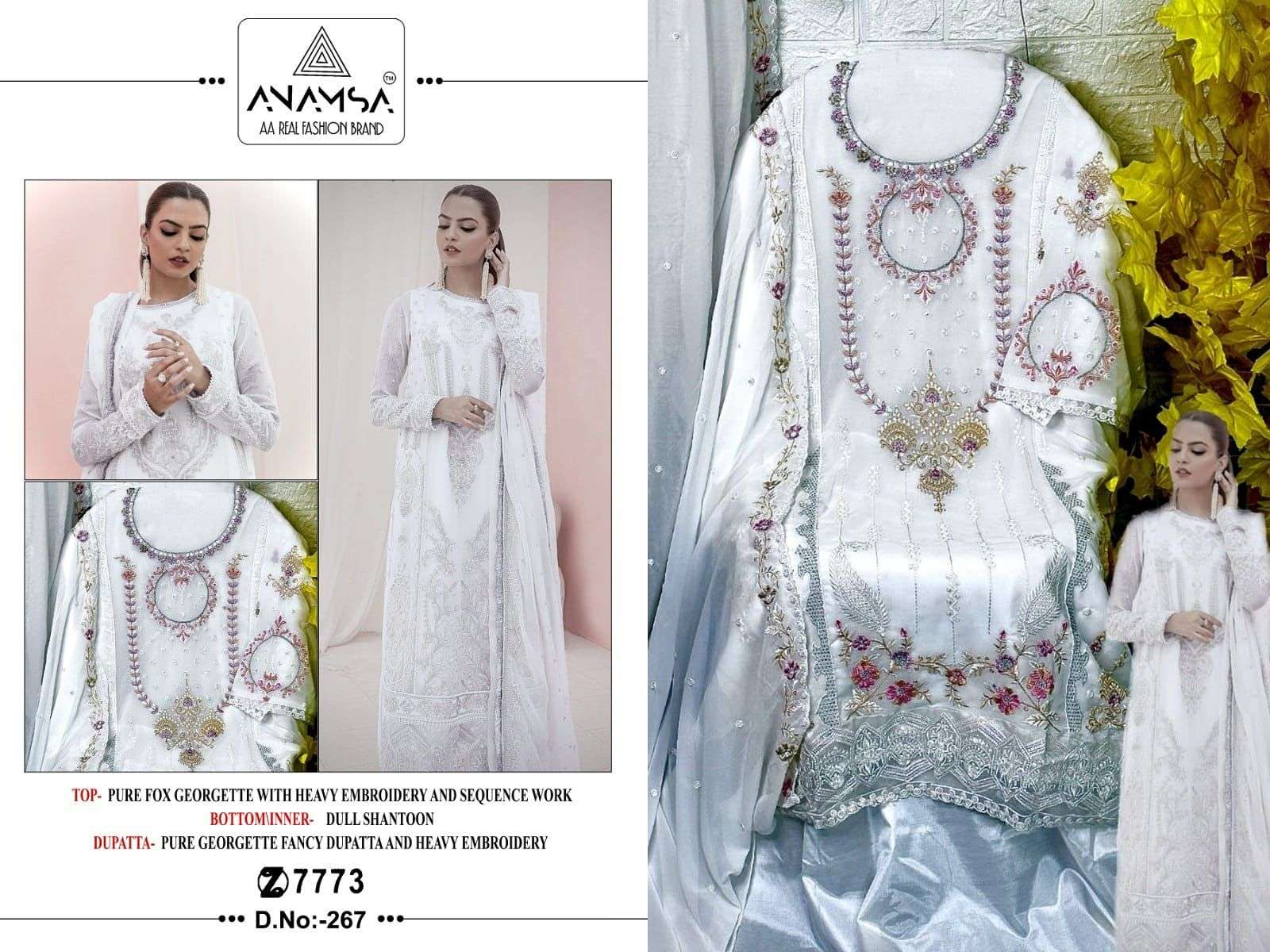 Anamsa 267 Faux Georgette Pakistani Suits Wholesale catalog