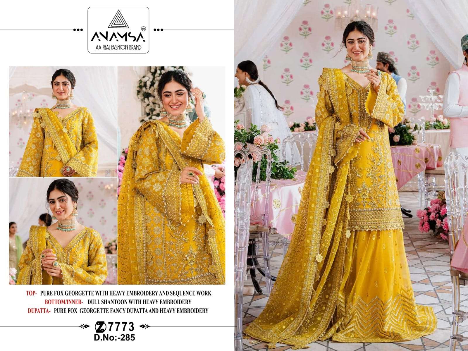 Anamsa 285 Pure Faux Salwar Kameez Wholesale catalog