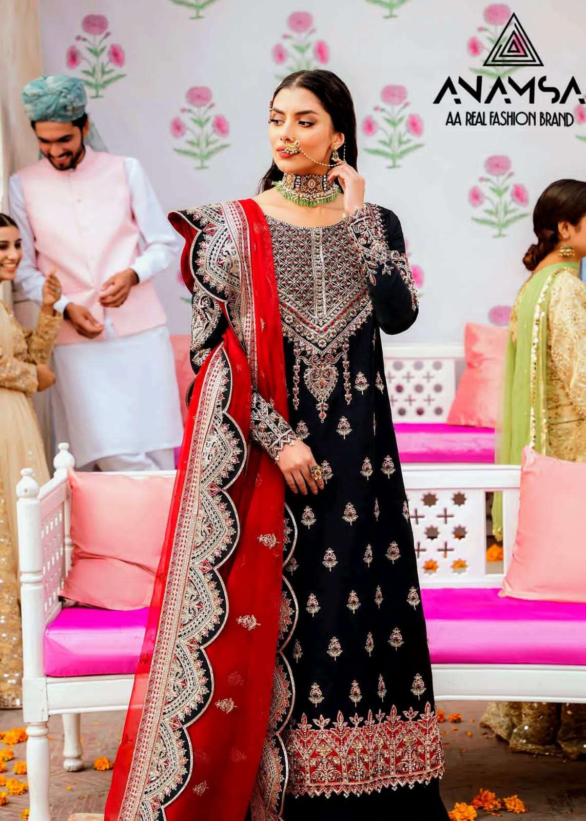Anamsa 286 Faux Georgette Salwar Suits Wholesale catalog
