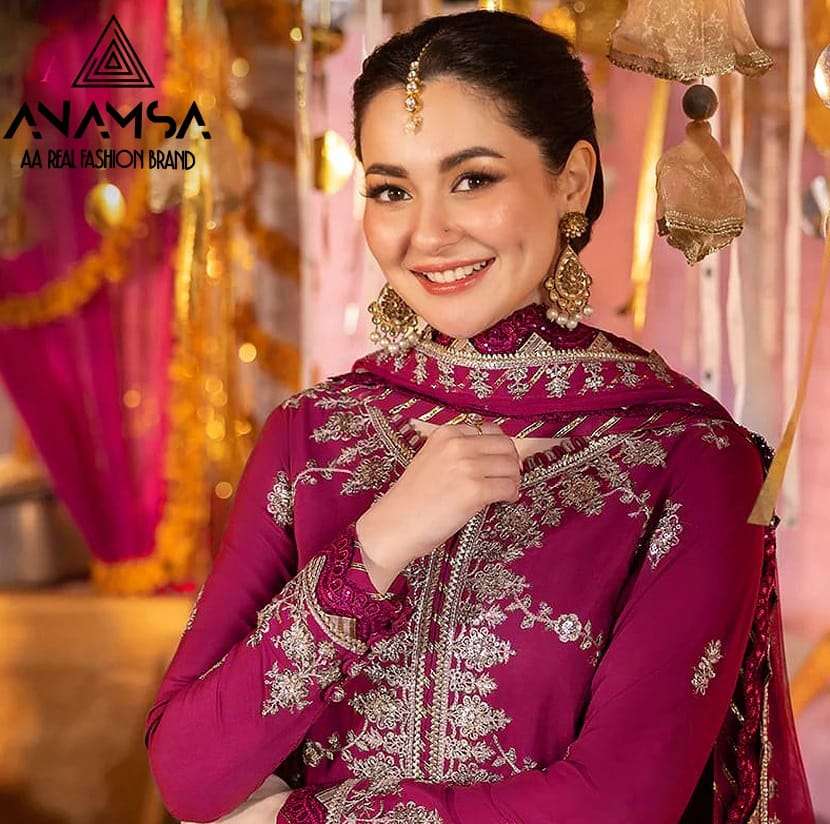 Anamsa 287 Faux Georgette Embroidered Pakistani Suits Wholesale catalog