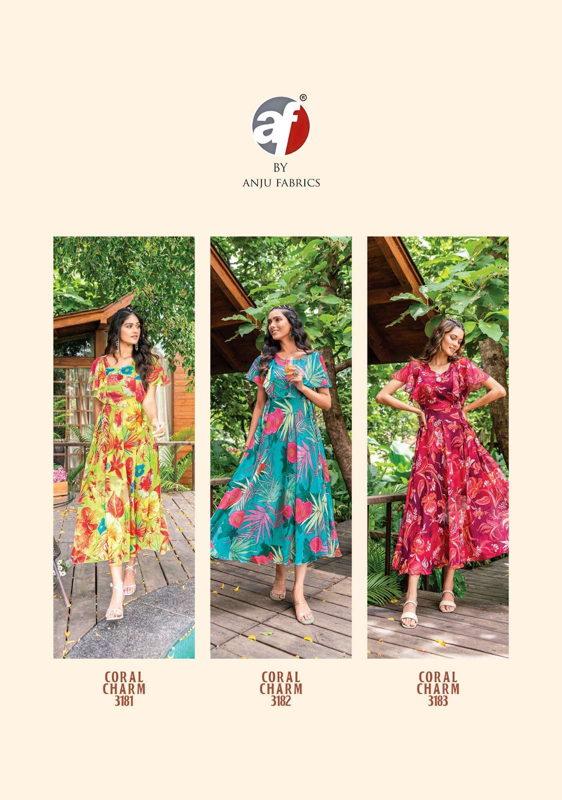 Anju Fabrics Coral Charm vol -3 Kurti Wholesale catalog