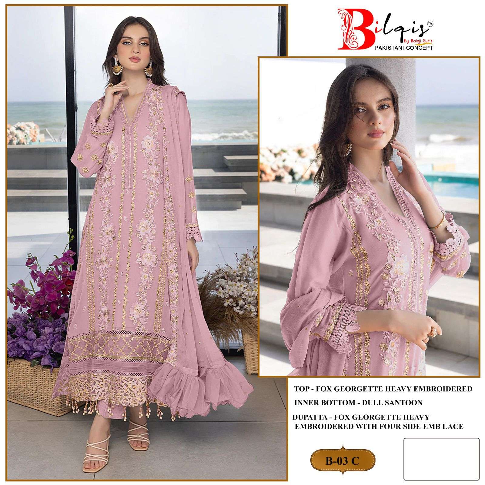 Bilqis Tm B 01 To 04 Pakistani Suits Wholesale catalog