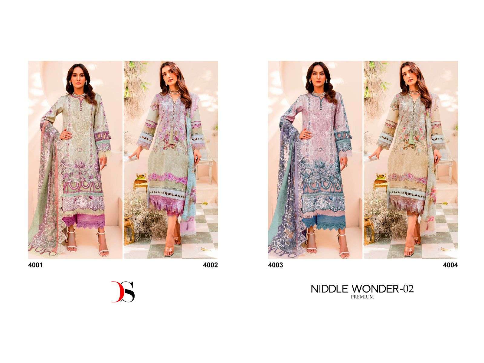 Deepsy Niddle Wonder 2 Cotton Dupatta Salwar Suits Wholesale catalog