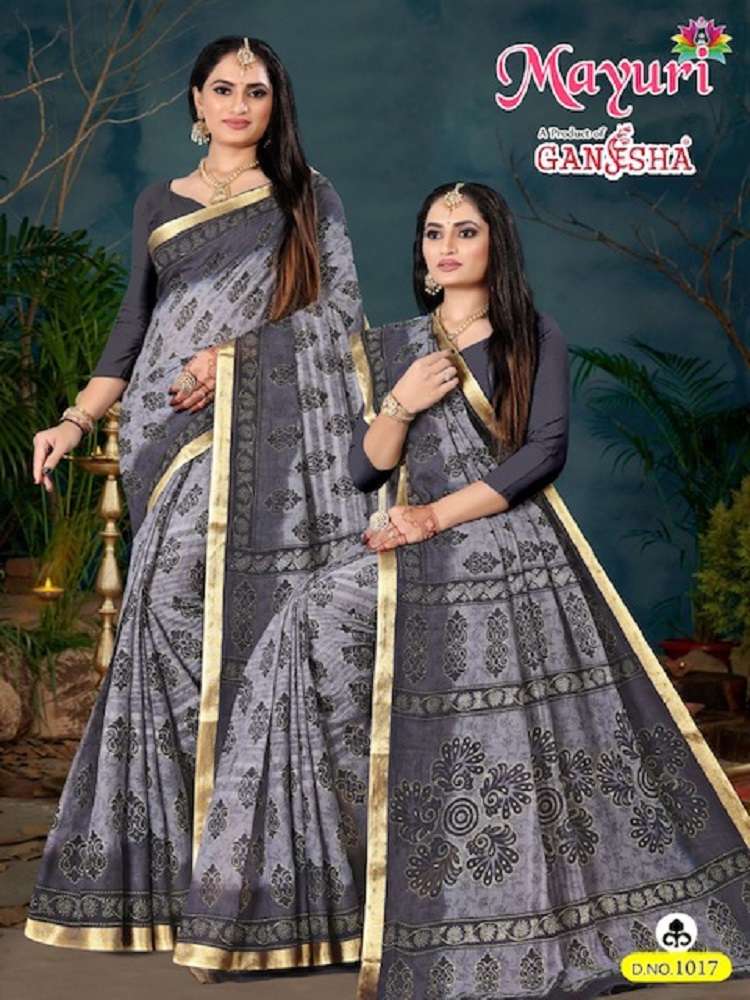 Ganesha Mayuri Cotton Saree With Border -Wholesale Catalog