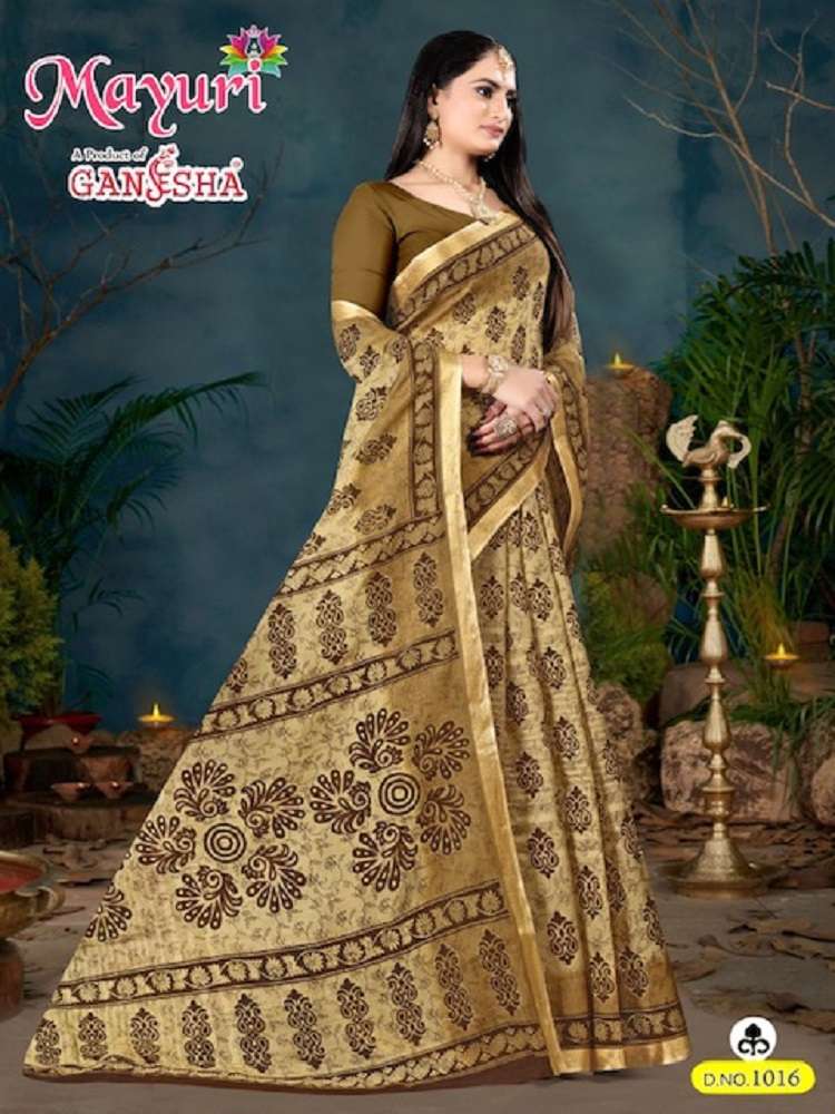 Ganesha Mayuri Cotton Saree With Border -Wholesale Catalog