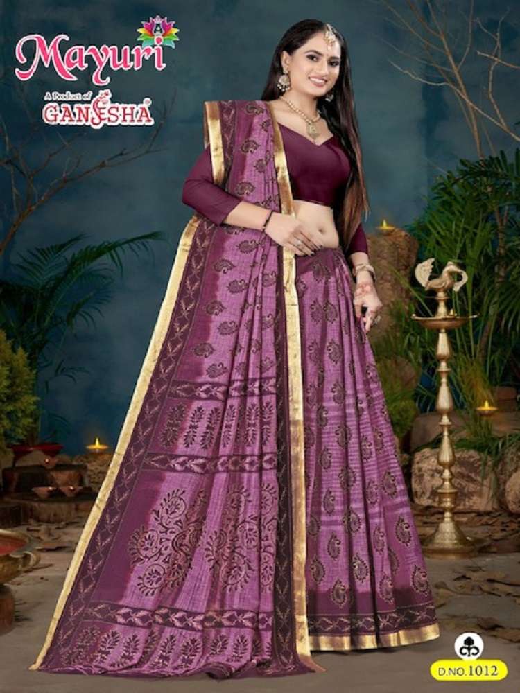 Ganesha Mayuri Cotton Saree With Border -Wholesale Catalog