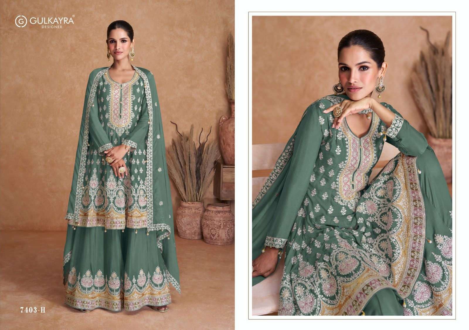Gulkayra Radhika Real Chinnon Designer Salwar Suits Wholesale catalog