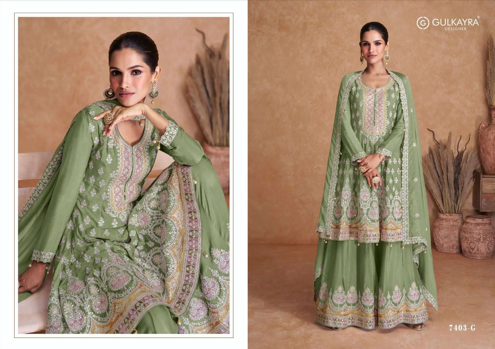 Gulkayra Radhika Real Chinnon Designer Salwar Suits Wholesale catalog